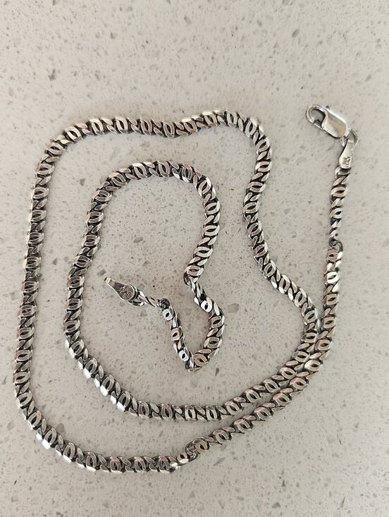 Vintage Jewelry - Vintage 18" Solid Sterling Silver Italian 925 Chain